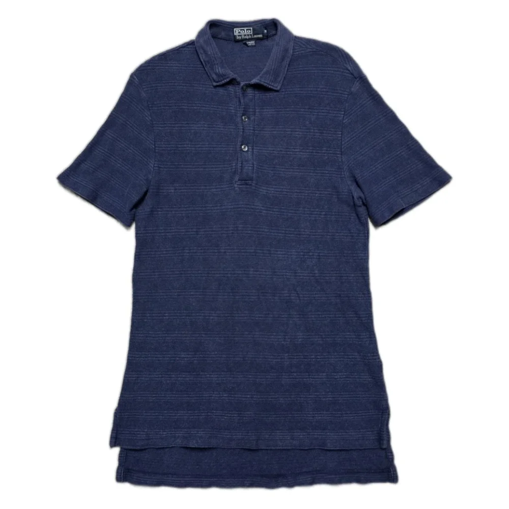 Vintage Polo Ralph Lauren Men's Heavy Knit Polo‎ Shirt Size Medium 90s Mesh Slim